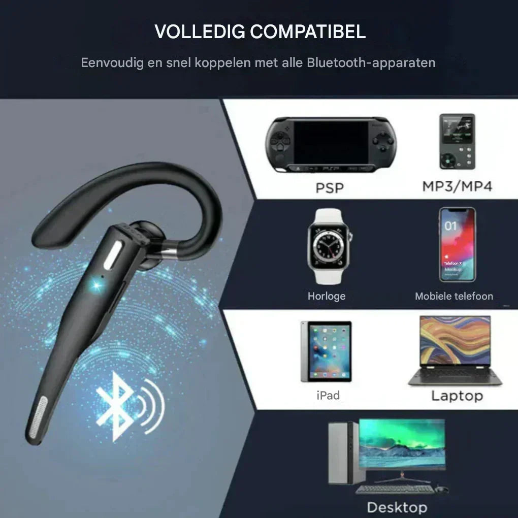 Elektronik för mobilen: trådlöst headset i elegant svart utförande