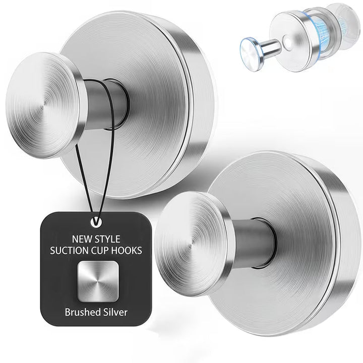 Praktiska väggkrokar i 2-pack med sugfäste, perfekta för dusch. Enkel installation, håller handdukar säkert.
