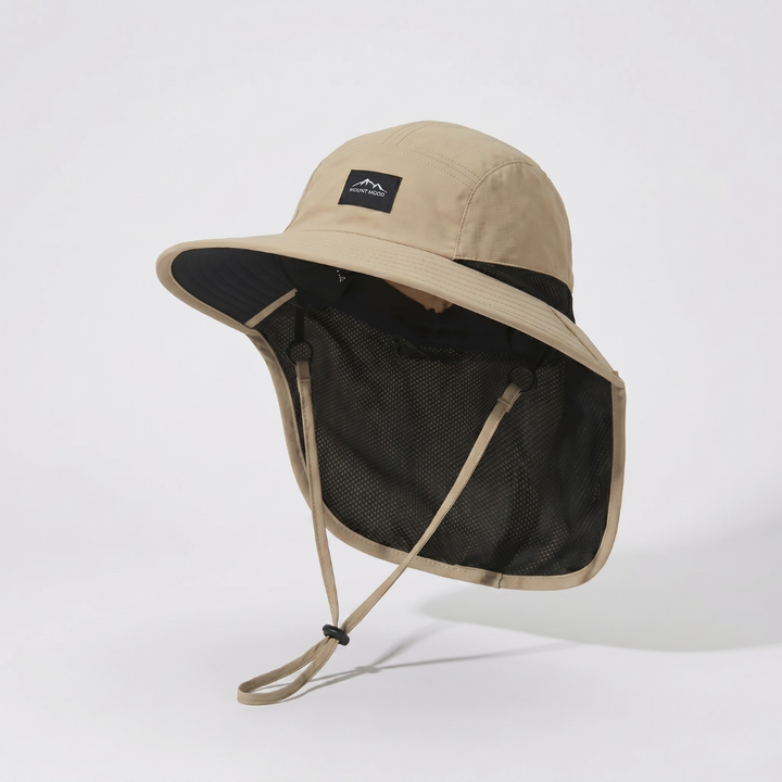 Bredbrättad unisex solhatt med UV-skydd och nackskydd för vandring och fiske