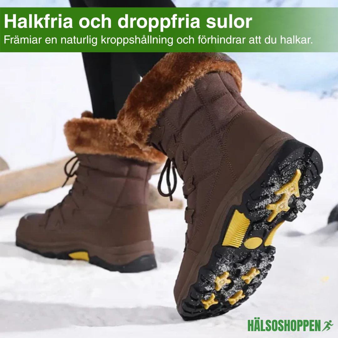 Isolerade & vattentäta unisex vinterstövlar med halkfri sula. Ger värme & komfort i snö och is.