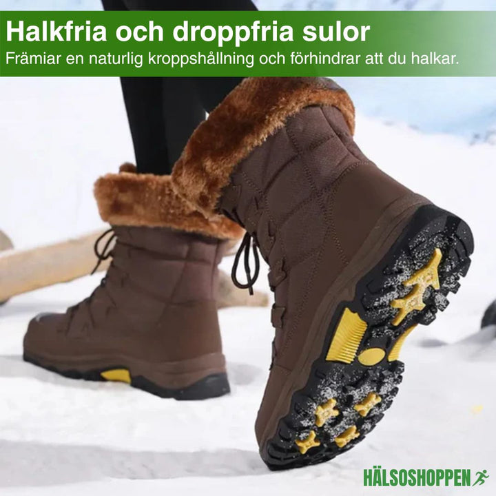 Isolerade & vattentäta unisex vinterstövlar med halkfri sula. Ger värme & komfort i snö och is.