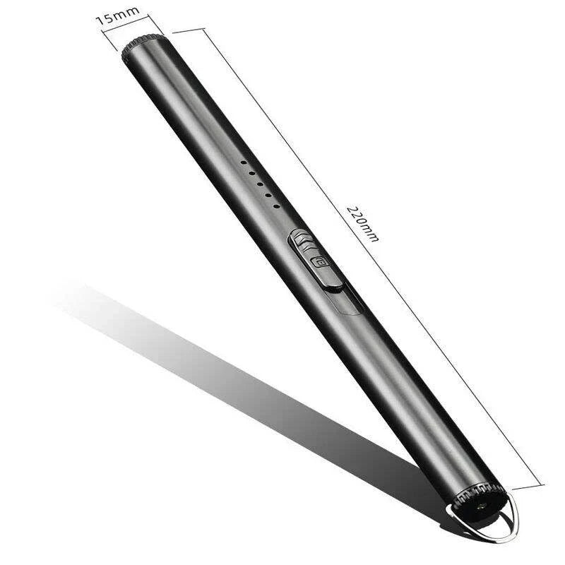 Elektrisk ljuständare i elegant design med långt skaft för säker tändning av ljus.