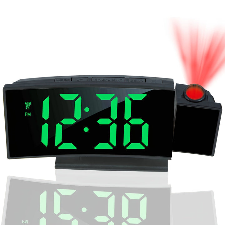 Digital projektionsväckarklocka med tydlig LED-display på nattduksbord
