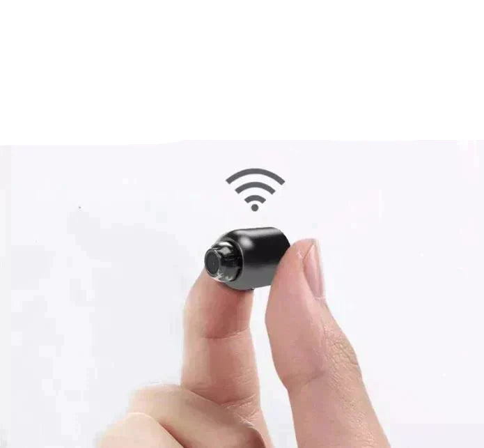 Liten trådlös säkerhetskamera med wifi-symbol