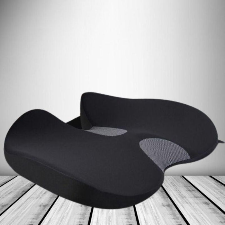 Svart ergonomisk bilsitskudde för bil och kontor