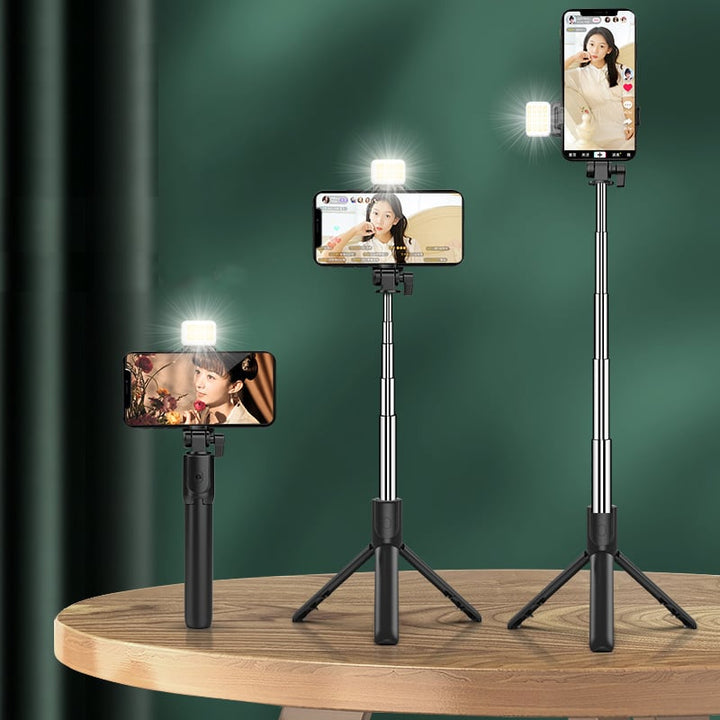 Universellt mobilfäste på bluetooth selfie stick med smart hopfällbar design