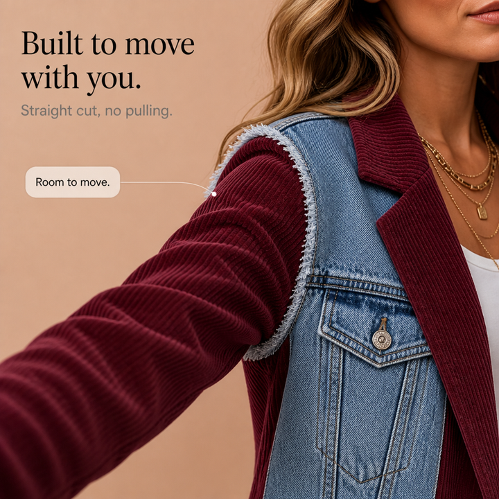 Ytterkläder dam: elegant kavaj med unika denim-inslag