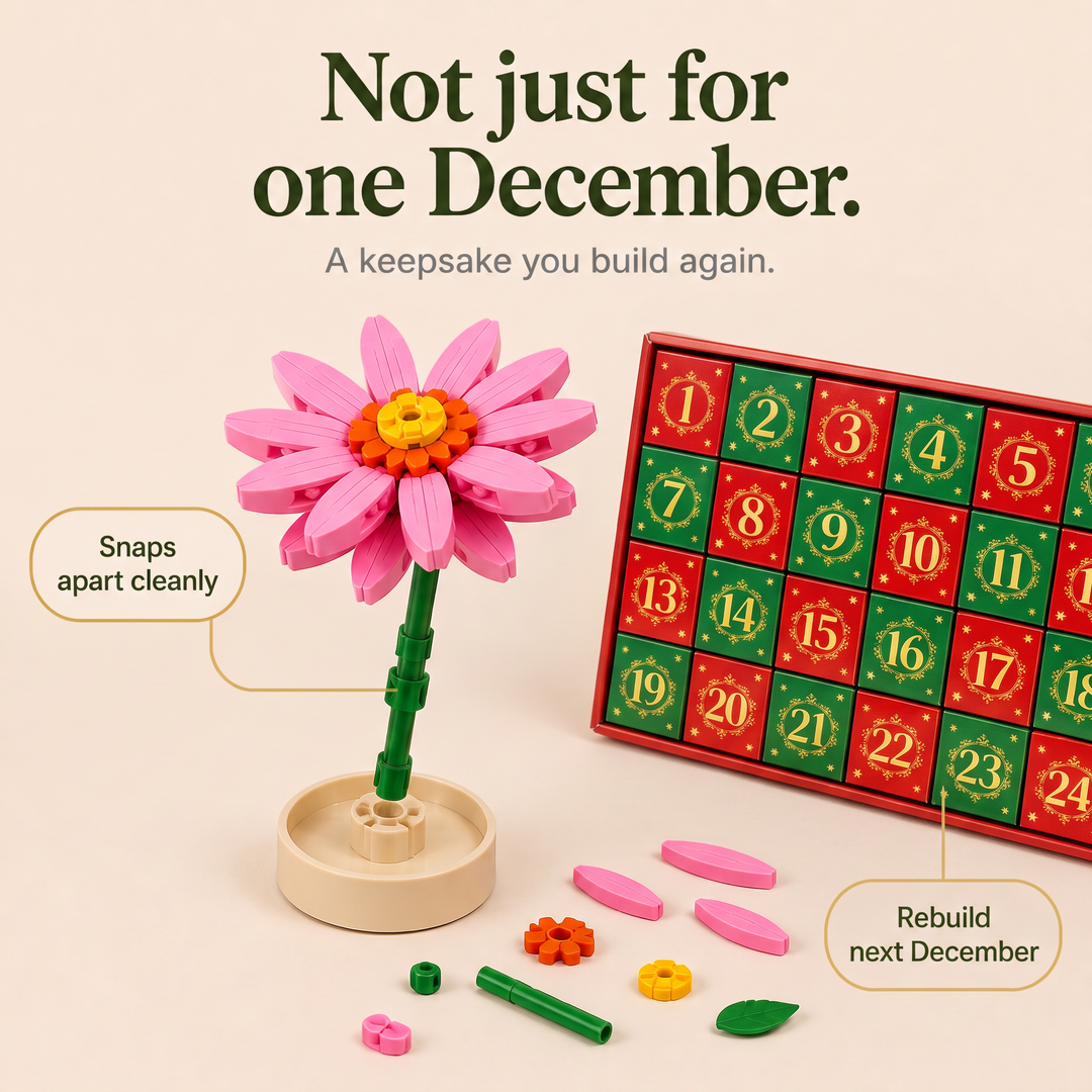 Julklappstips i form av en blommig adventskalender för vuxna