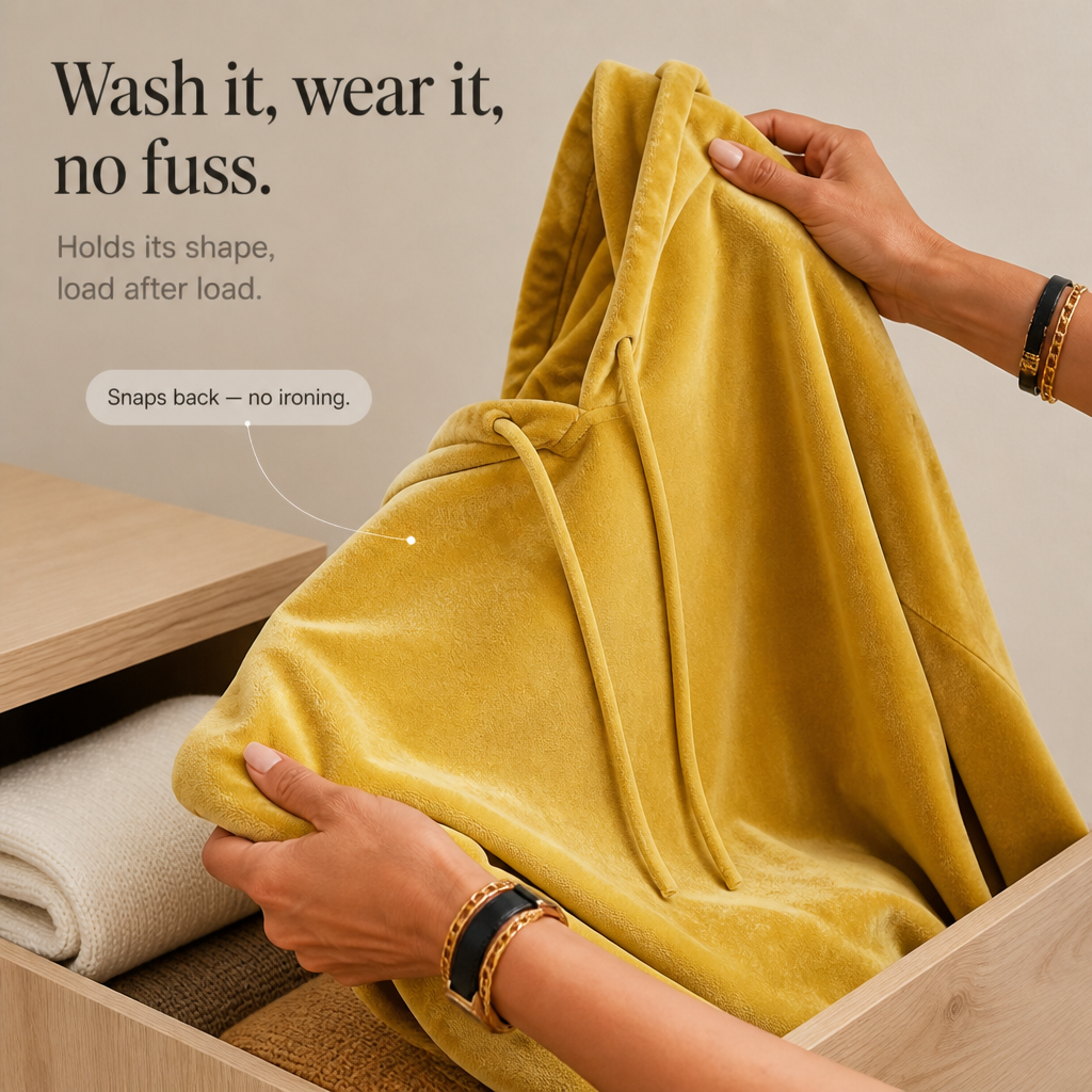 Svart casual damtröja med huva och skön avslappnad design