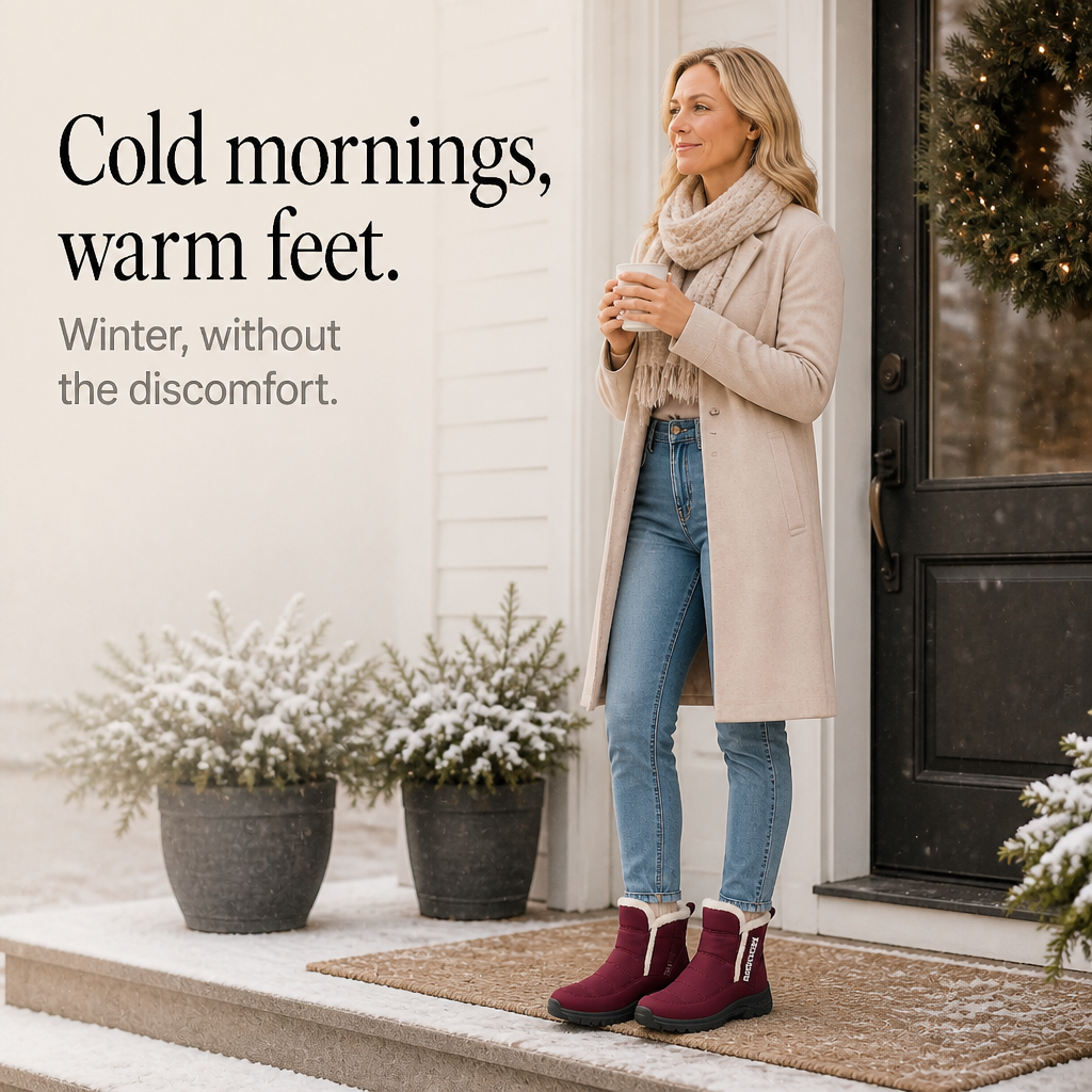 Gröna fodrade snöskor för dam med robust gummisula och snörning