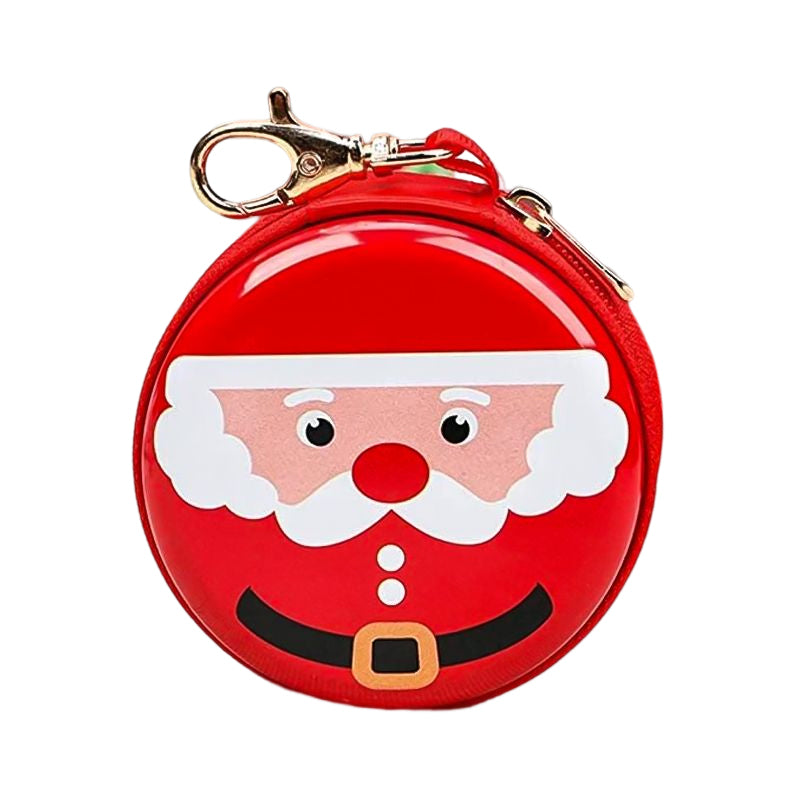 "Chic jul mini damplånbok i pengdesign, plåtmaterial med dragkedja, juldekoration och presentidé, 7x7x3,5 cm."
