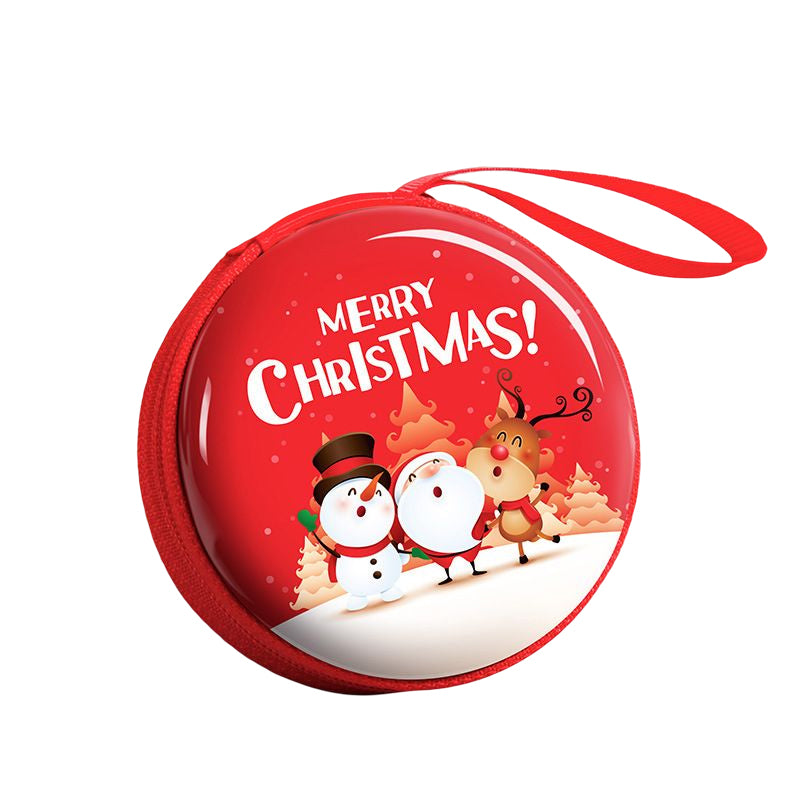 "Chic jul mini damplånbok i pengdesign, plåtmaterial med dragkedja, juldekoration och presentidé, 7x7x3,5 cm."