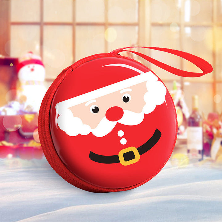 "Chic jul mini damplånbok i pengdesign, plåtmaterial med dragkedja, juldekoration och presentidé, 7x7x3,5 cm."