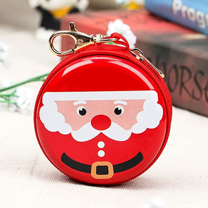 "Chic jul mini damplånbok i pengdesign, plåtmaterial med dragkedja, juldekoration och presentidé, 7x7x3,5 cm."