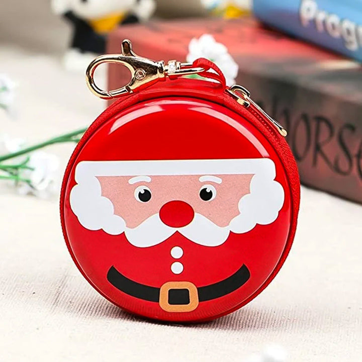 "Chic jul mini damplånbok i pengdesign, plåtmaterial med dragkedja, juldekoration och presentidé, 7x7x3,5 cm."