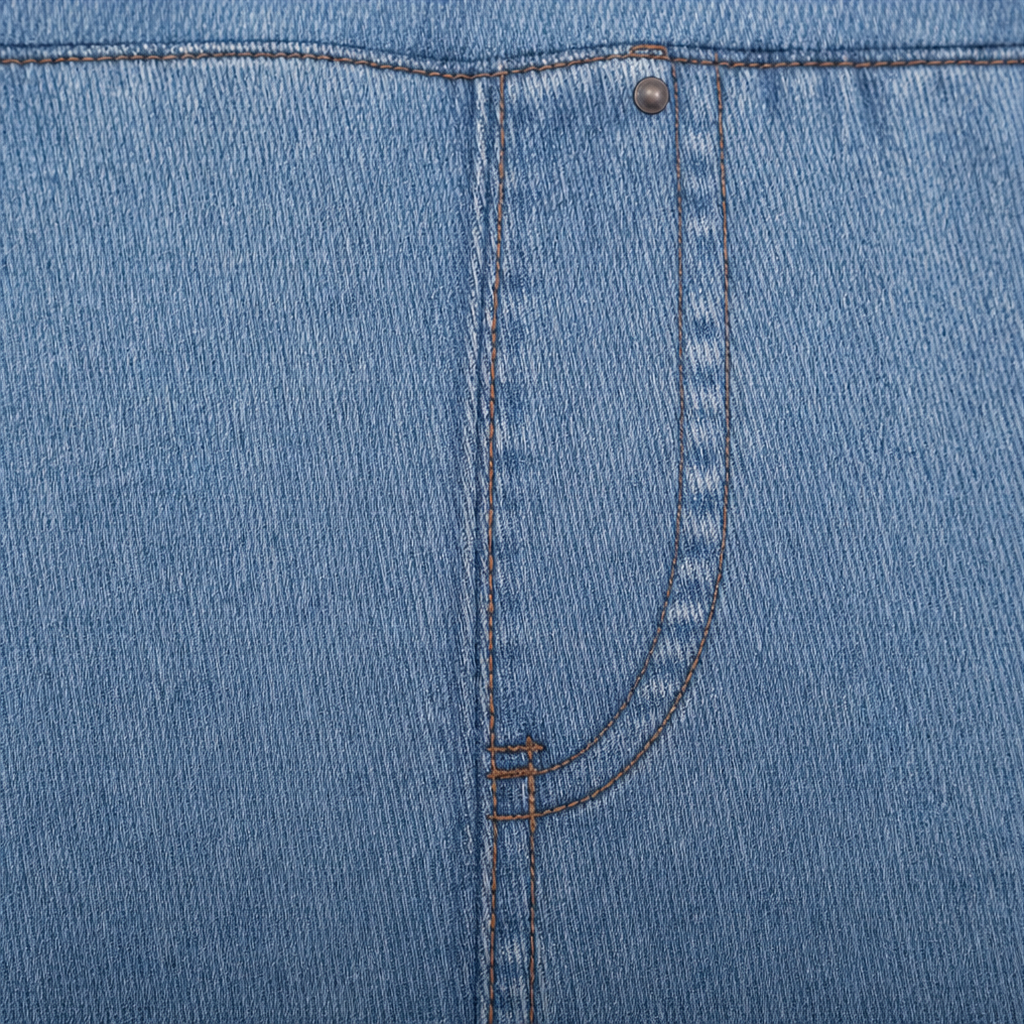 Grå vardagsjeans med stretch bakifrån