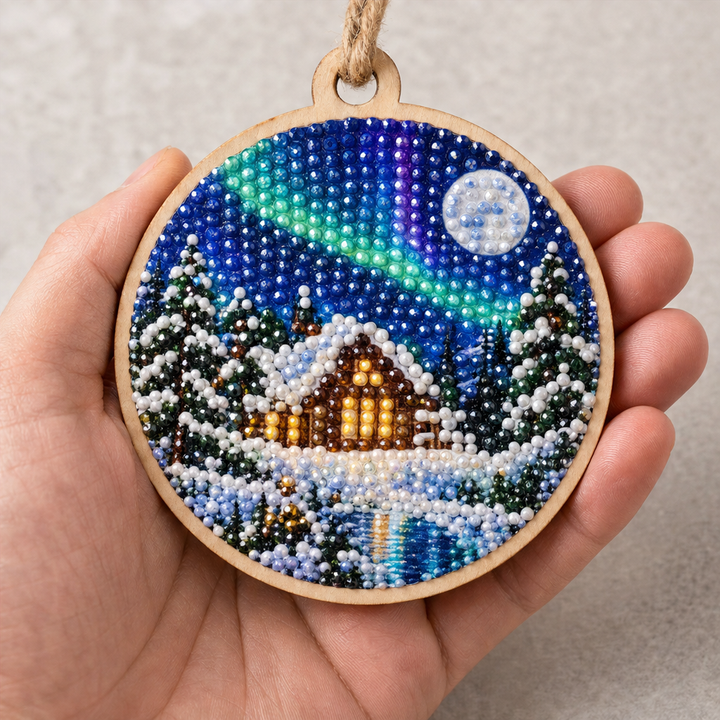 Förpackning till adventskalender med jultema och diamantmålning