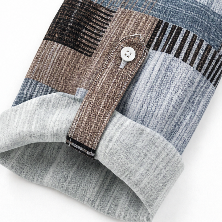 Stilren damskjorta med patchwork och rutor i mjuk kvalitet