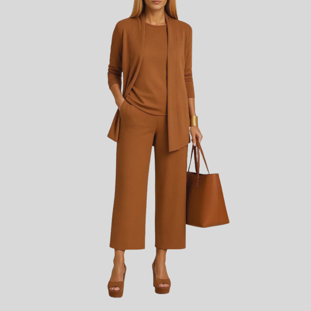 Brun elegant kostym för män med slim fit passform
