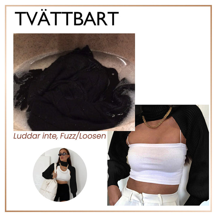 "Coltröja med hög hals och loose bloomer-ärmar, eleganta detaljer för chic look. Perfekt för dammode, olika färgval."