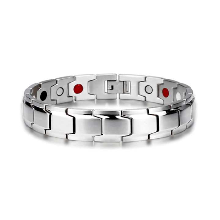 Hälsosmycke: Unisex magnetarmband i rostfritt stål. Bidrar till välbefinnande och harmonisk energi.