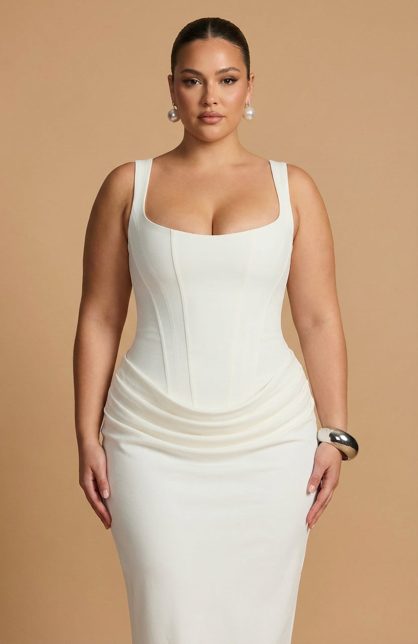 Snygg plus size klänning i maxilängd för dam mode och fest