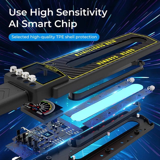 Intern översikt av AI-chip och konstruktion i den bärbara skannern