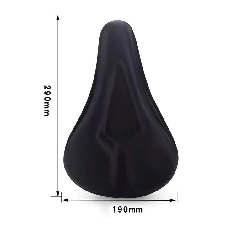 Cykelsadel med svart 3D silikongel vaddering för herr och dam, ergonomisk och ventilerande för ökad cykelkomfort.
