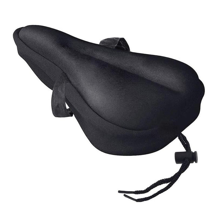 Cykelsadel med svart 3D silikongel vaddering för herr och dam, ergonomisk och ventilerande för ökad cykelkomfort.
