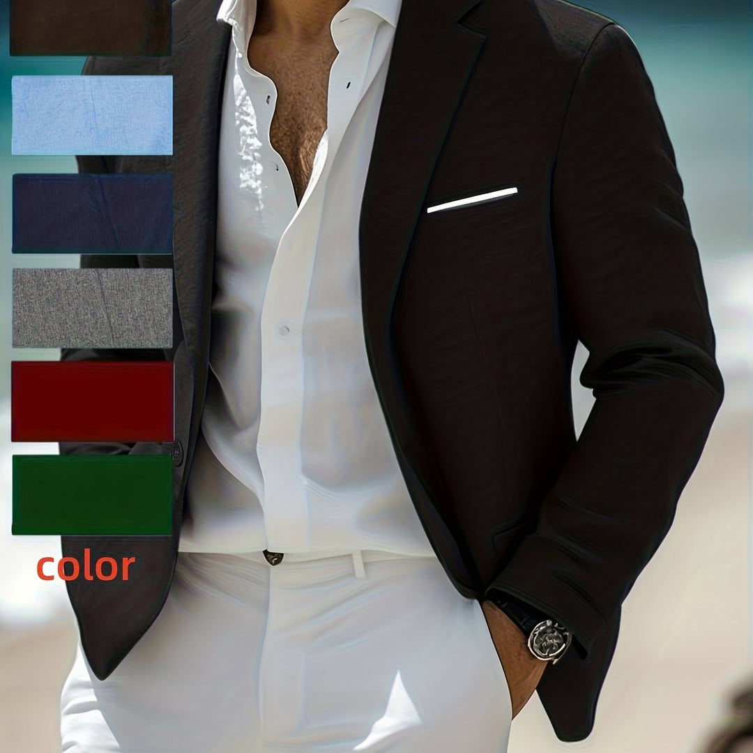 Avslappnad men elegant stil med herrblazer utomhus
