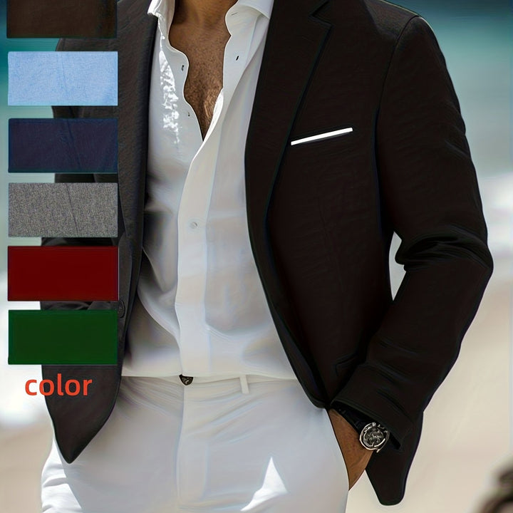 Avslappnad men elegant stil med herrblazer utomhus