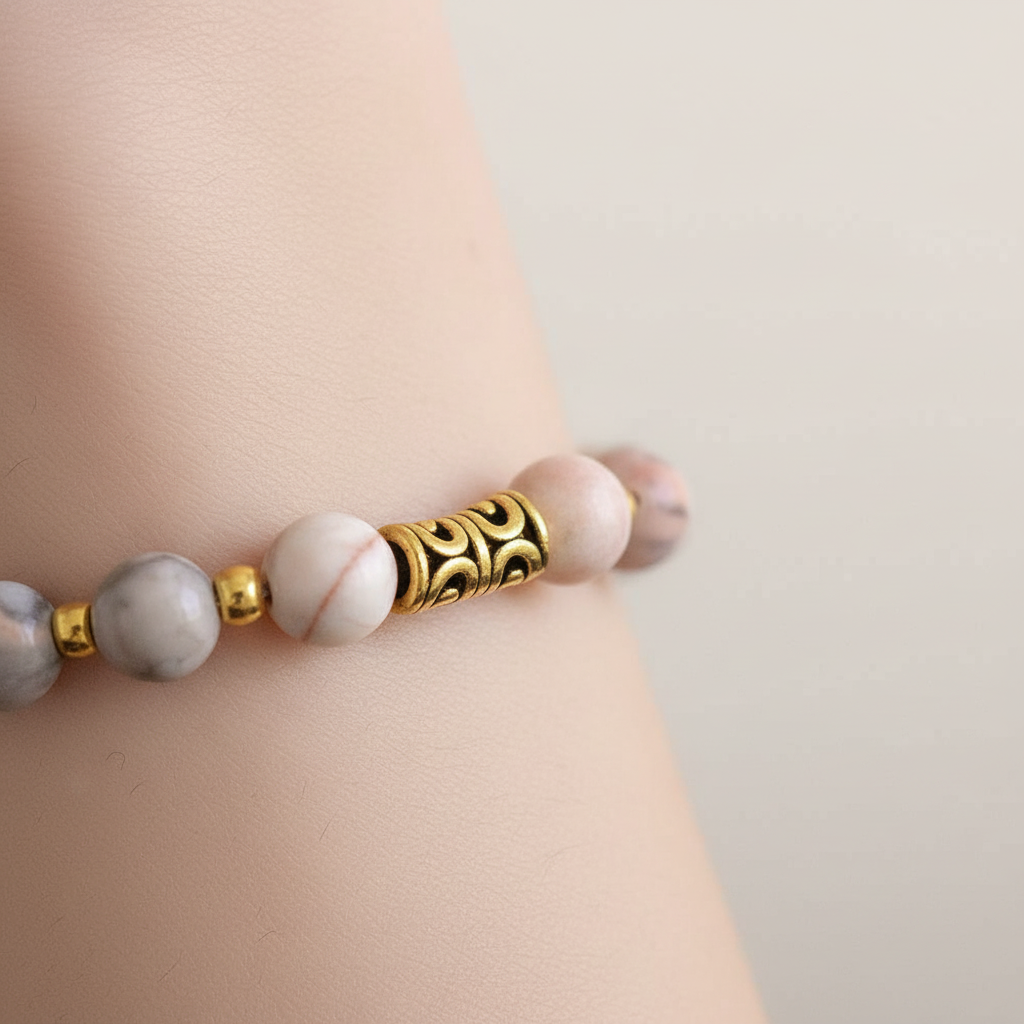 Elegant berlockarmband för kvinnor, handgjort med valbar ädelsten. En trendig present.