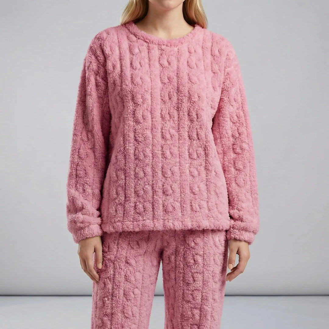 Stilren och bekväm dam pyjamas Amy. Långärmad tvådelad design för moderna kvinnor, idealisk som nattkläder.