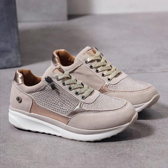 Bekväma ortopediska dam sneakers med dragkedja i flera färger. Andningsbara sportskor för optimal komfort.