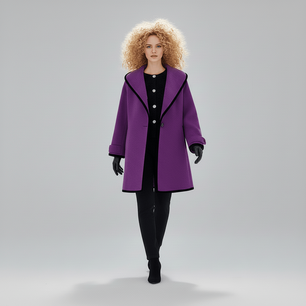 Kvinnokläder: Oversized damkappa Stephanie med huva, modern design för alla tillfällen.