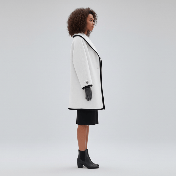 Trendig oversized damkappa Stephanie, lång modell med huva, ger avslappnad passform och stil.