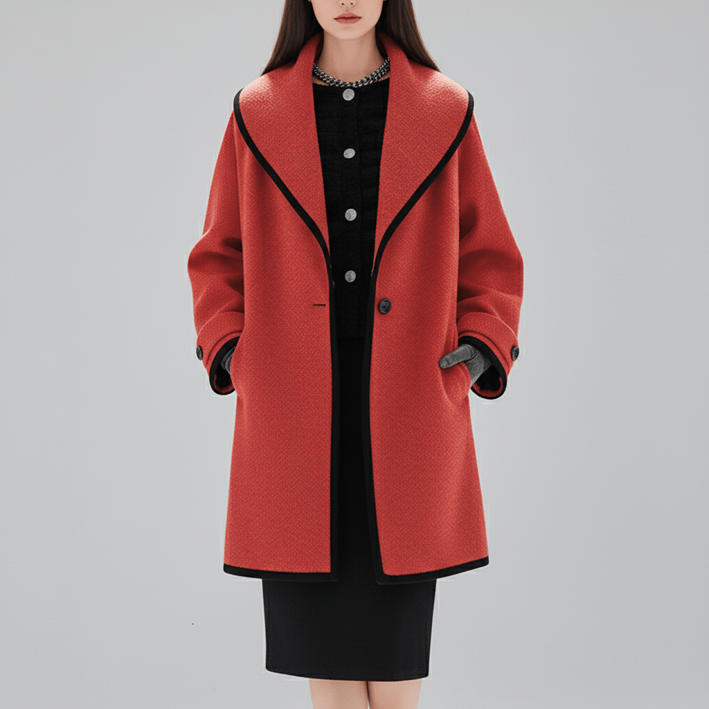 Damkappa Lillian, oversized med huva, perfekt för en avslappnad men sofistikerad look.