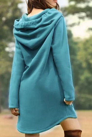 Stilren dam tunikaklänning Audrey med praktisk känguruficka. Perfekt för avslappnad vardagslook.