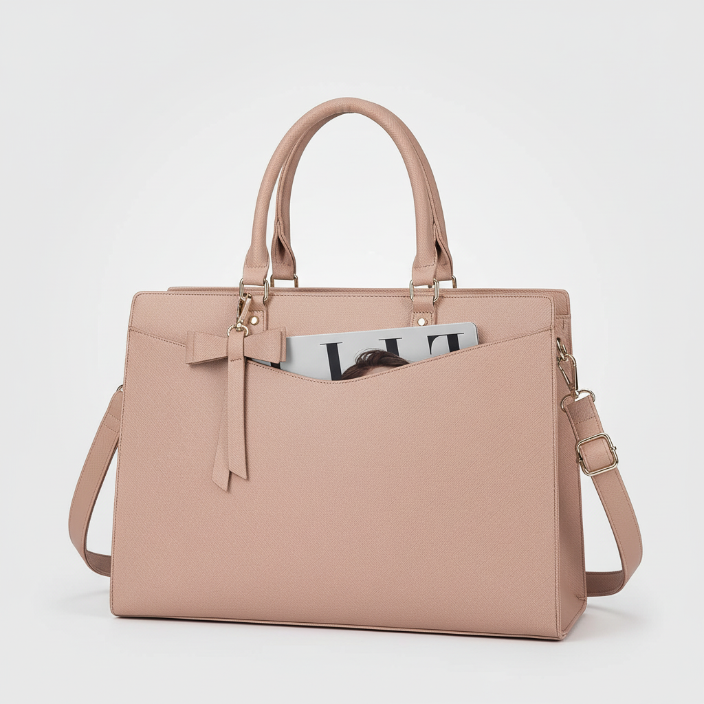 Fashionabel vattentät laptopväska, damaxelväska som förenar elegans med praktisk förvaring. Kvinnors accessoar.