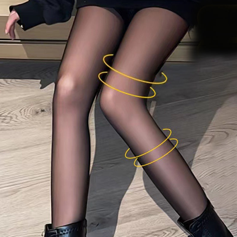 Dams vintertights, fejk genomskinliga med en varm känsla, i svart färg. Perfekta för att hålla stilen under kalla dagar.