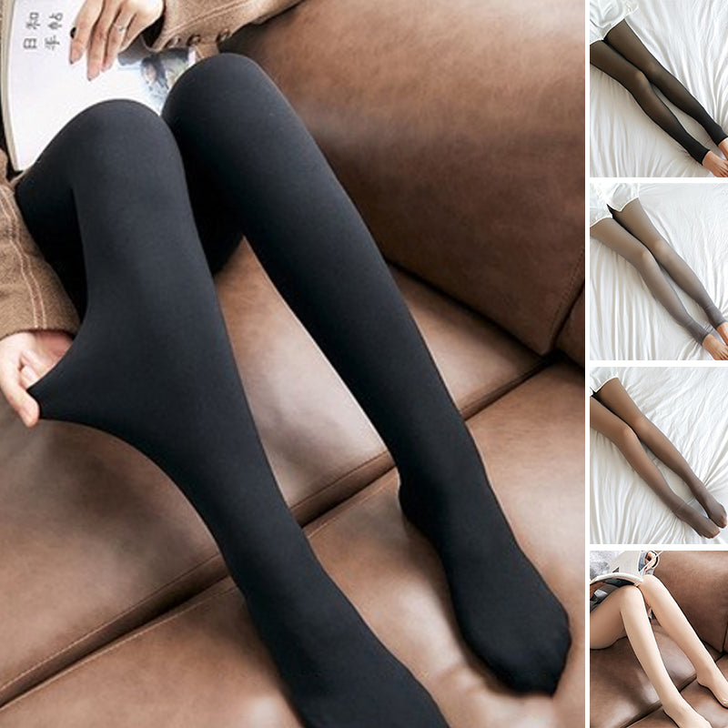 Dams vintertights, fejk genomskinliga med en varm känsla, i svart färg. Perfekta för att hålla stilen under kalla dagar.