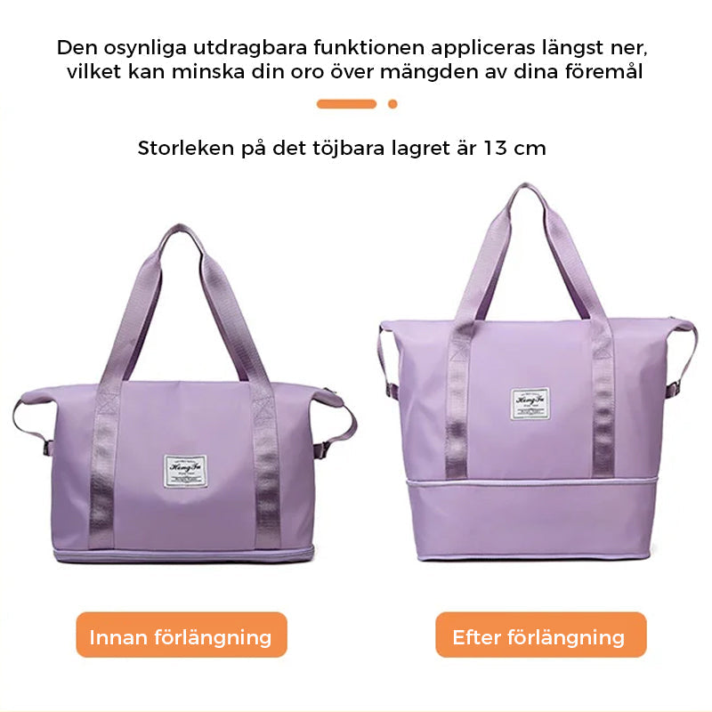 "Dambärbar kurirväska med dubbel lager, våt-separation, justerbart band, oxford tyg, mörklila väska, 15,6 tum laptop"