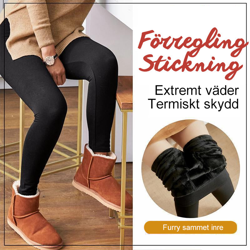 Dam leggings med fleecefoder, flexibilitet, svart, smal passform, ultramjuk och värmande för vintern.