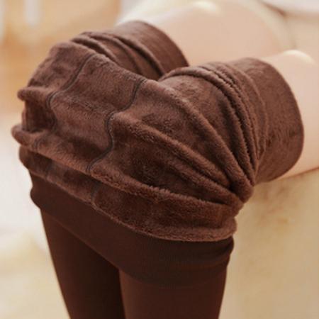 Dam leggings med fleecefoder, detaljer om sömmarna, svart, smal passform, ultramjuk och värmande för vintern.