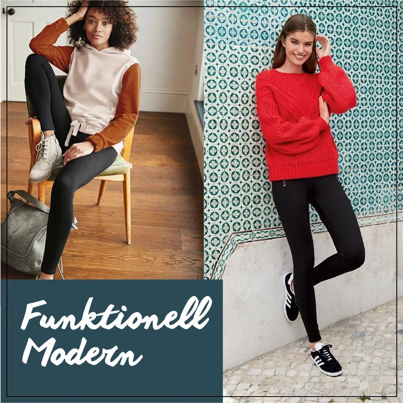 Dam leggings med fleecefoder i olika färger: svart, grå, hudfärgad, mörkblå, vinröd, kaffe, lila.