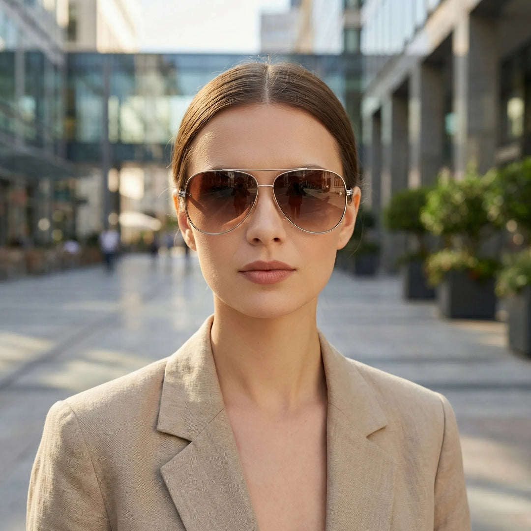 Damers lätta pilot-solglasögon Chelsea. Klassisk aviator-stil med UV400-skydd för klar sikt och mode.