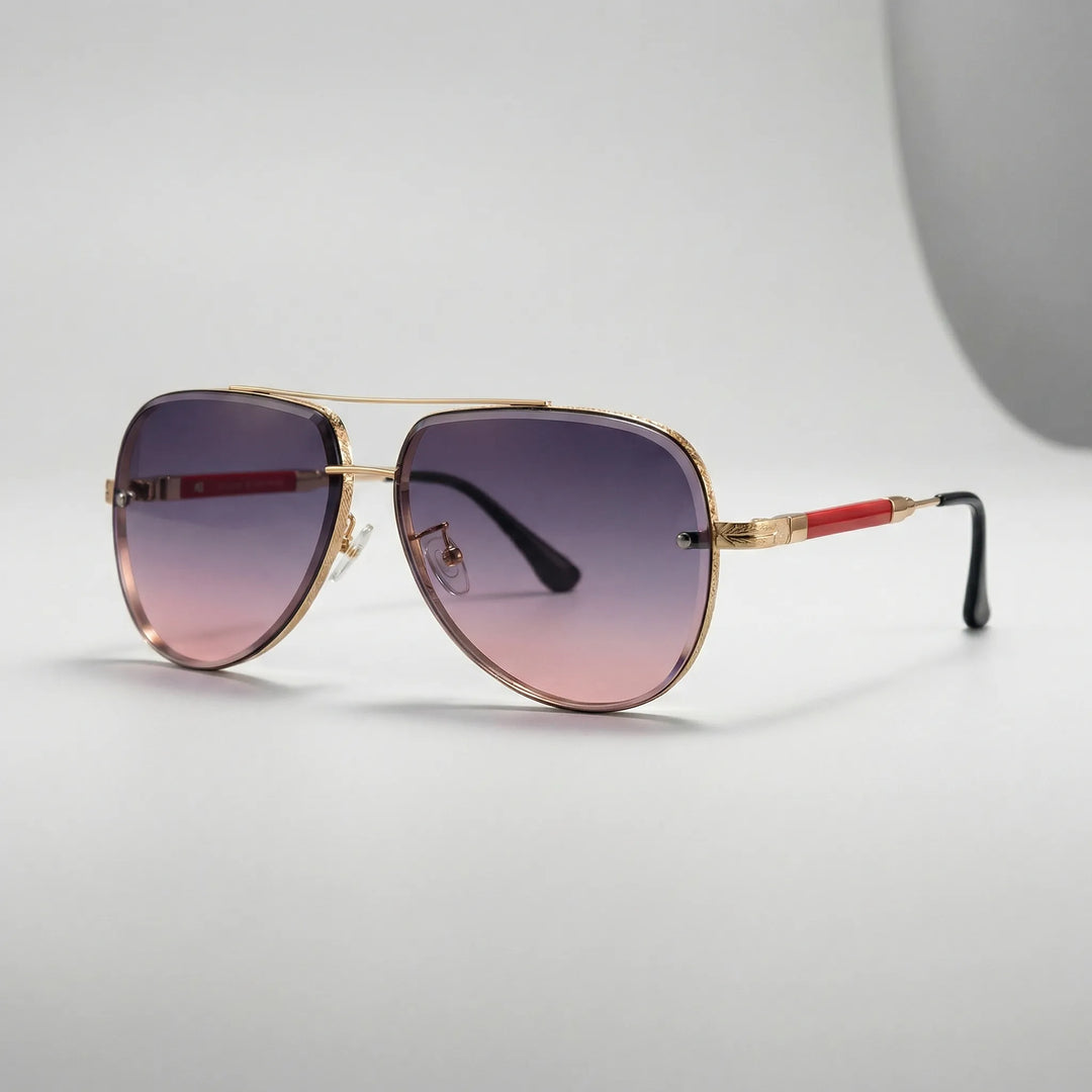Damsolglasögon i stilla havsblå aviator-design. UV400-skydd, lätta bågar och modeinspirerad look.