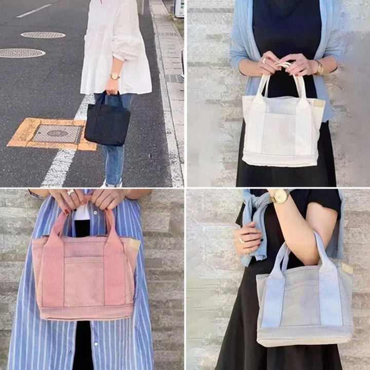 "Damhögkapacitets-canvasväska med flerficksdesign, färgstark och slitstark med säkra dragkedjor. Praktisk accessoar."