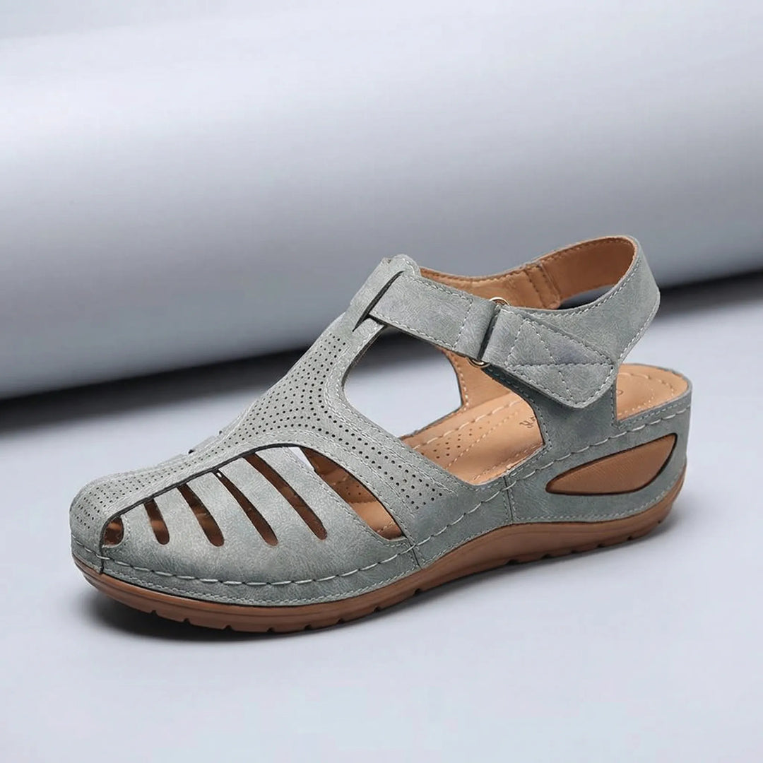 Bekväma stödjande sandaler med fotvalvsstöd & sluten tå, perfekta komfortskor för kvinnor.