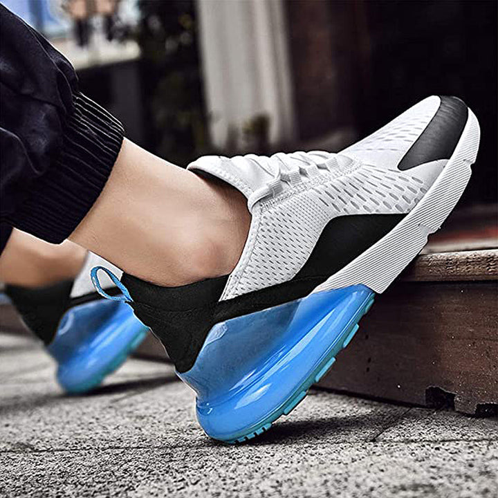 "Damsneakers sommar mesh luftkudde sula, vit och rosa; lätt, andas material, snygg design, perfekt för aktiv livsstil."
